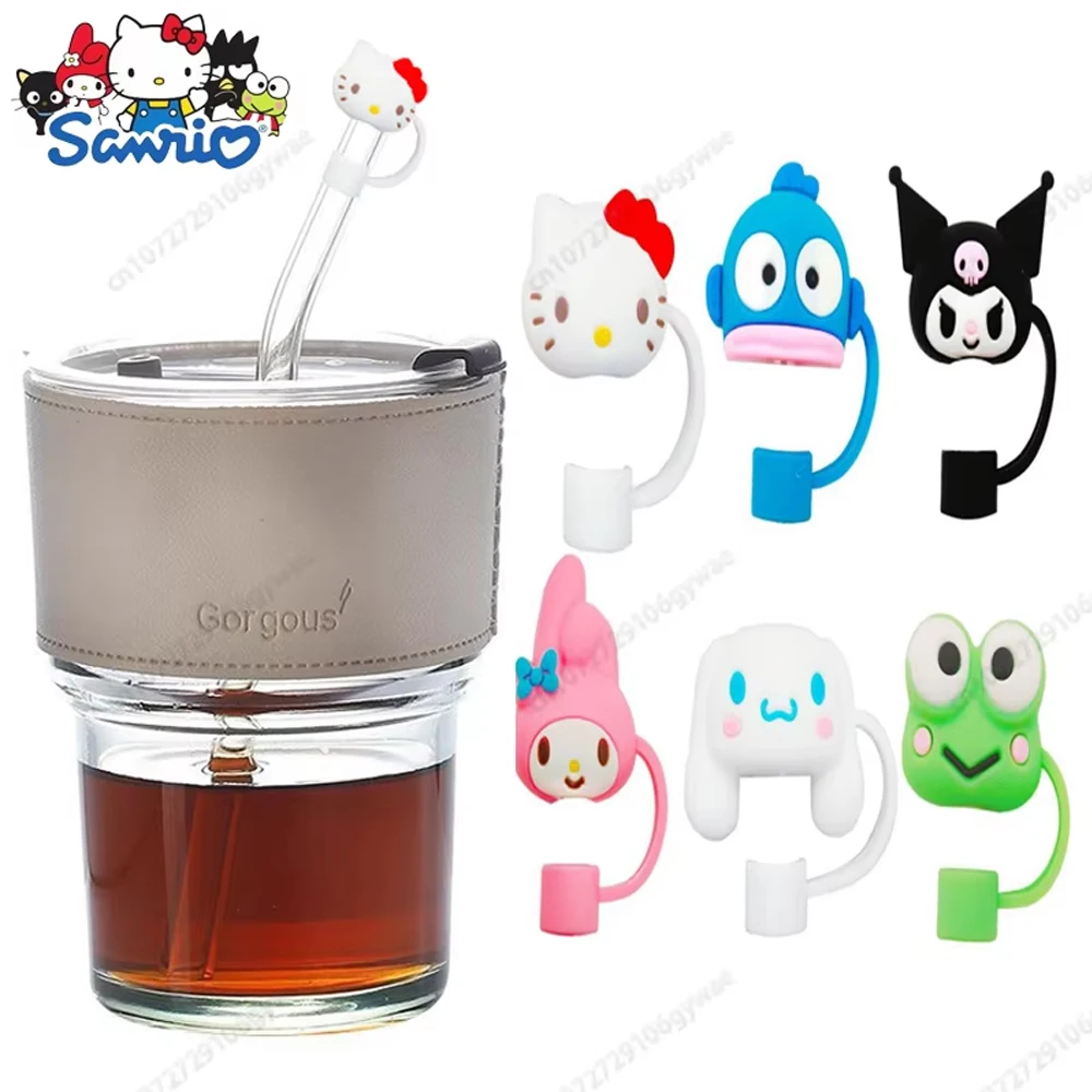 

Straw Cover Cap KT Cinnamoroll Cute Cartoon Silicone Straw Plug Kuromi Straw Accessories Theme Party Prop