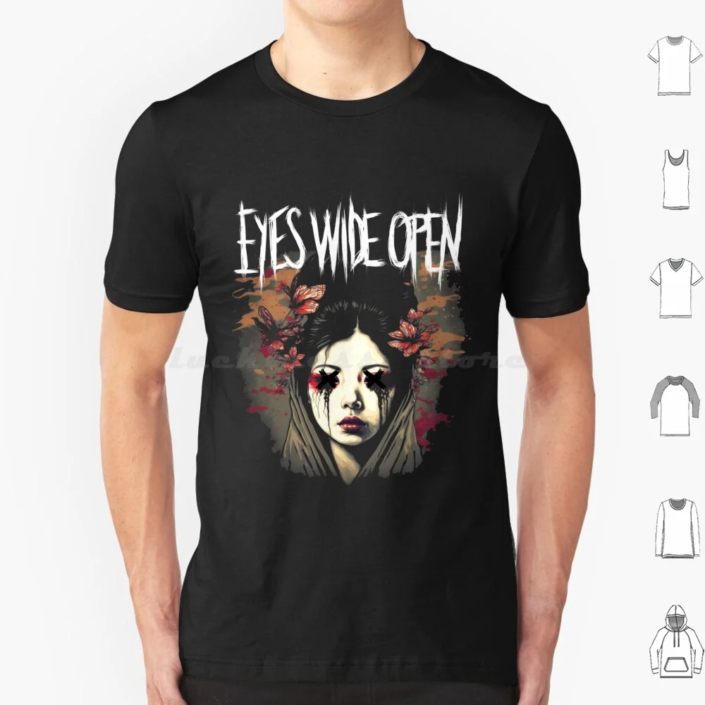 Metal Fan Art Eyes Wide Open T Shirt Big Size 100% Cotton Metal Bandshirt Eyeswideopen Deathmetal Bands Rockbands