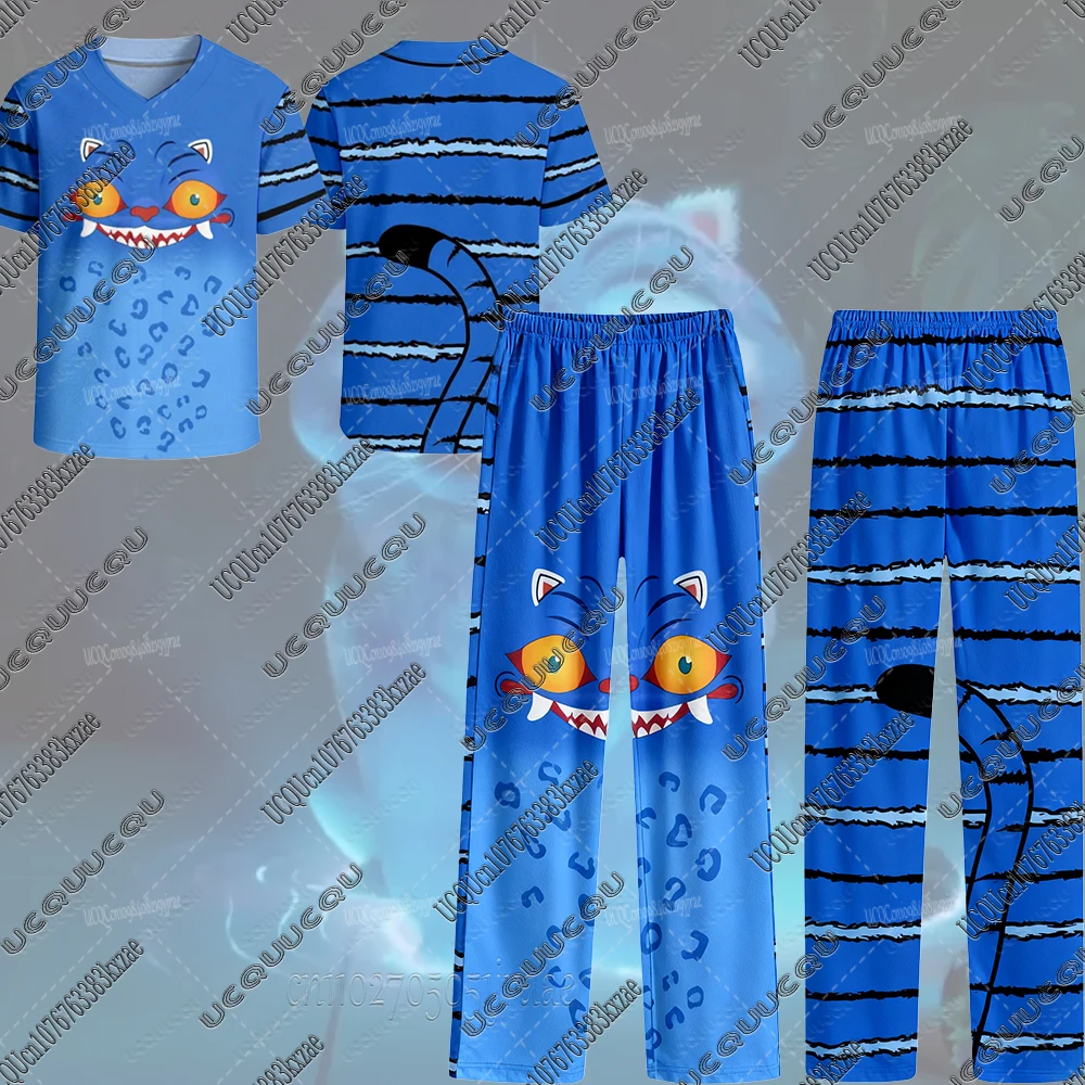 

Осень-зима KPop охотники на демонов Derpy Tiger косплей пижамные рубашки + брюки повседневные домашние пижамные костюмы брюки с героями мультфильмов подарки для пар