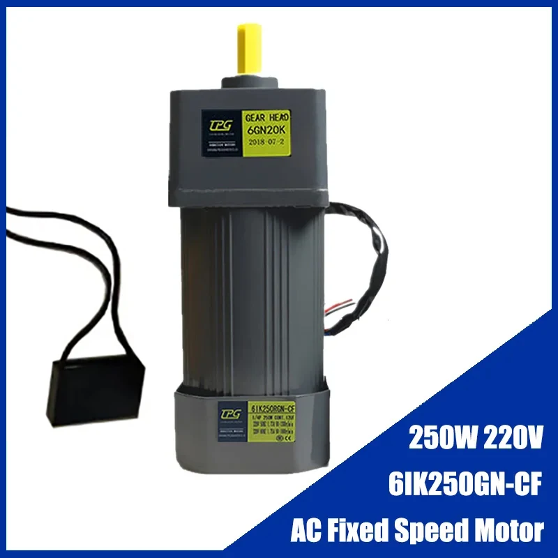 

250W 220V AC Gear Fixed Speed Motor 6IK250GN-CF Single Phase High Torque Deceleration Asynchronous Motor