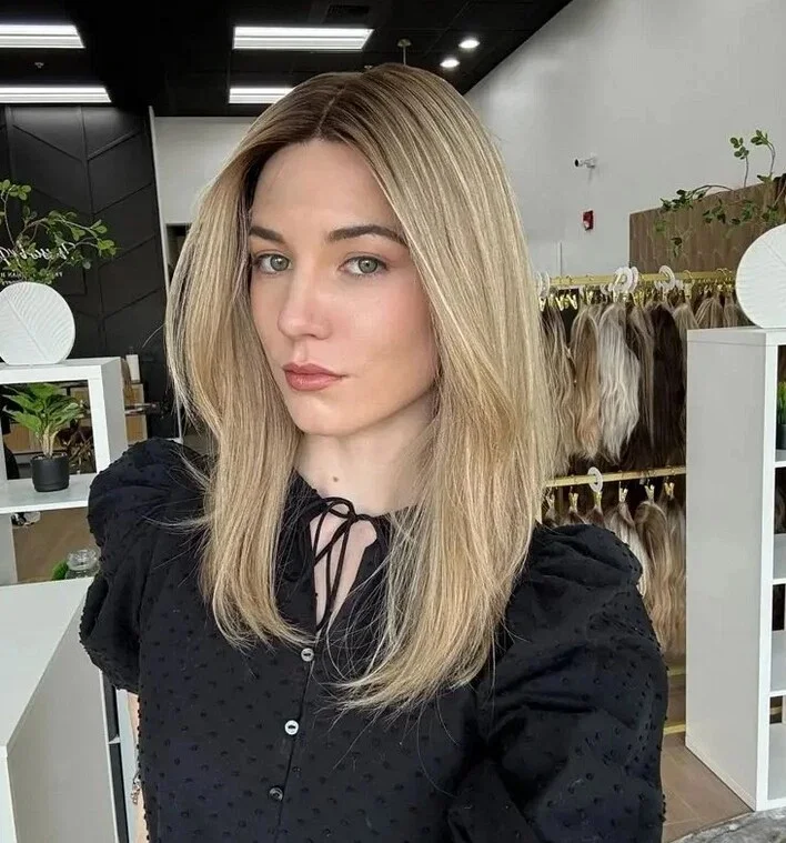 Wig Sintetis Pirang Muda Berkualitas Tinggi Model Lurus Alami Sebahu, Diskon, Serat Tahan Panas Aman untuk Penggunaan Sehari-hari dan Pesta