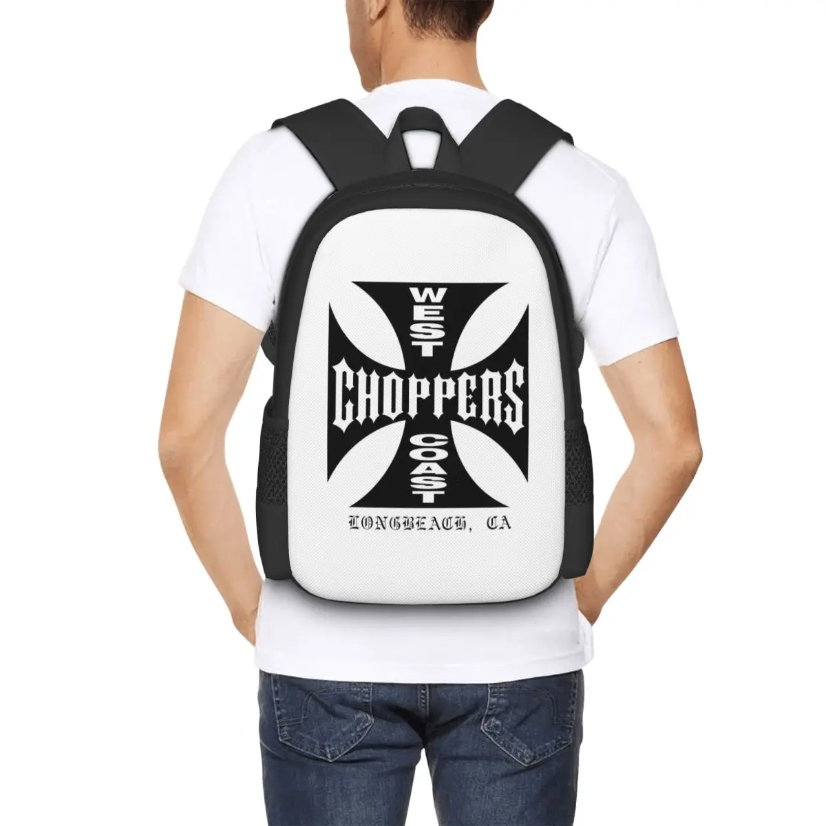 

Рюкзак West Coast Iron Cross Choppers для студентов, школьный рюкзак, походный рюкзак для путешествий, модная сумка для книг, сумка через плечо для мужчин и женщин