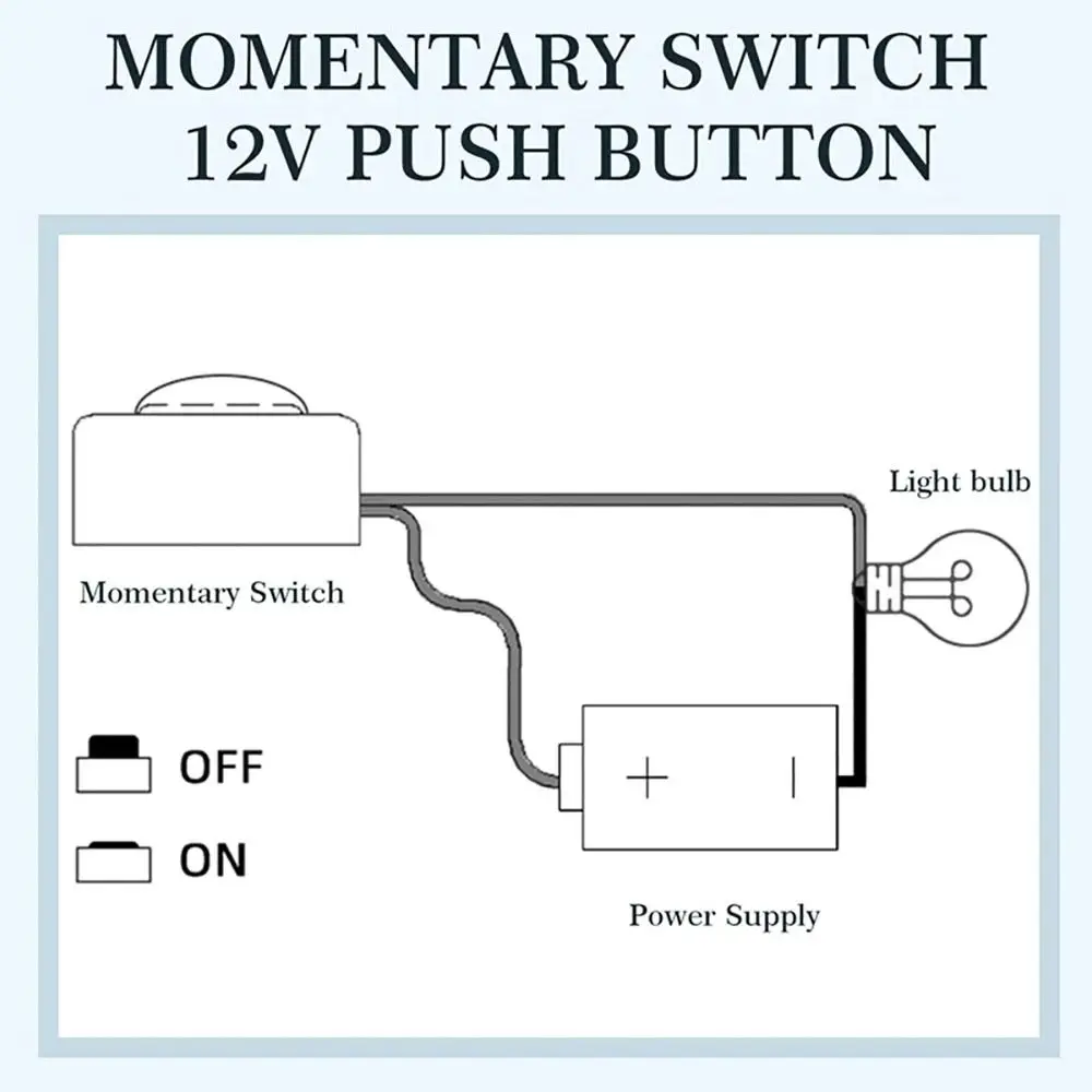 Automobile Suppliesvv Mini Momentary Push Button DIY 12V Mini Button Switch Adhesive ON OFF Button