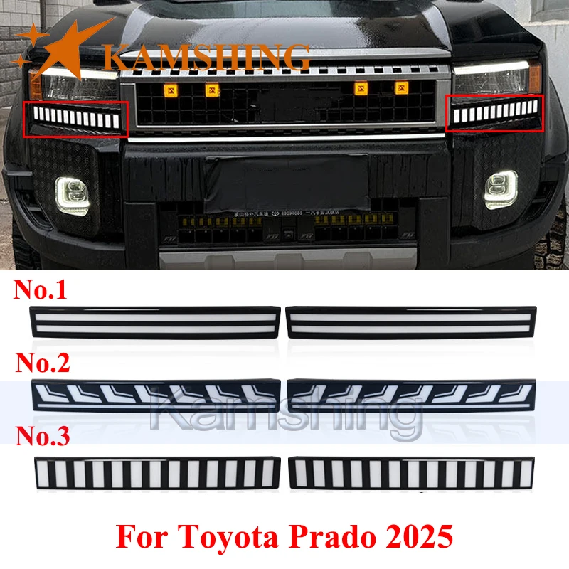 

CAPQX 1pair LED Daytime Running Light For Toyota Prado 2025 Modification DRL Day Light Foglamp Turn Signal Light