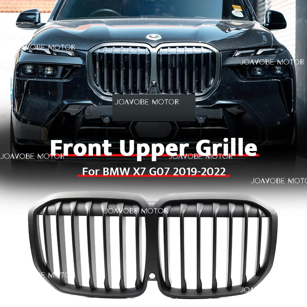 

Матовая черная решетка переднего бампера в стиле Single Line для BMW X7 G07 2019-2022