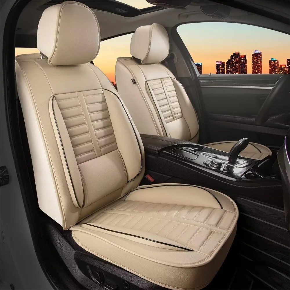 

Чехлы на сиденья премиум-класса из искусственной кожи, совместимые с подушками безопасности для передних сидений Dodge Grand Caravan 2008-2020 гг., с поясничной опорой