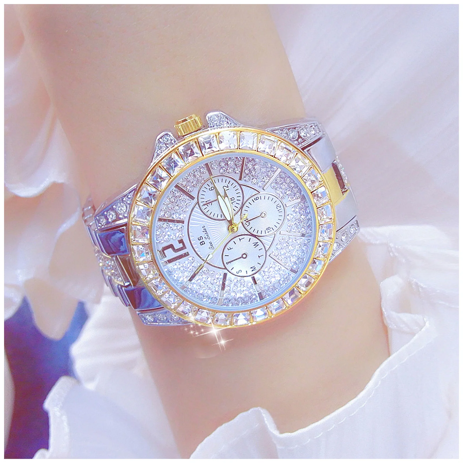 

Women's Luxurious Bracelet Watch Multifunction Glittering Quartz Watch with Pointer Display for Brides Wedding Dating Shopping