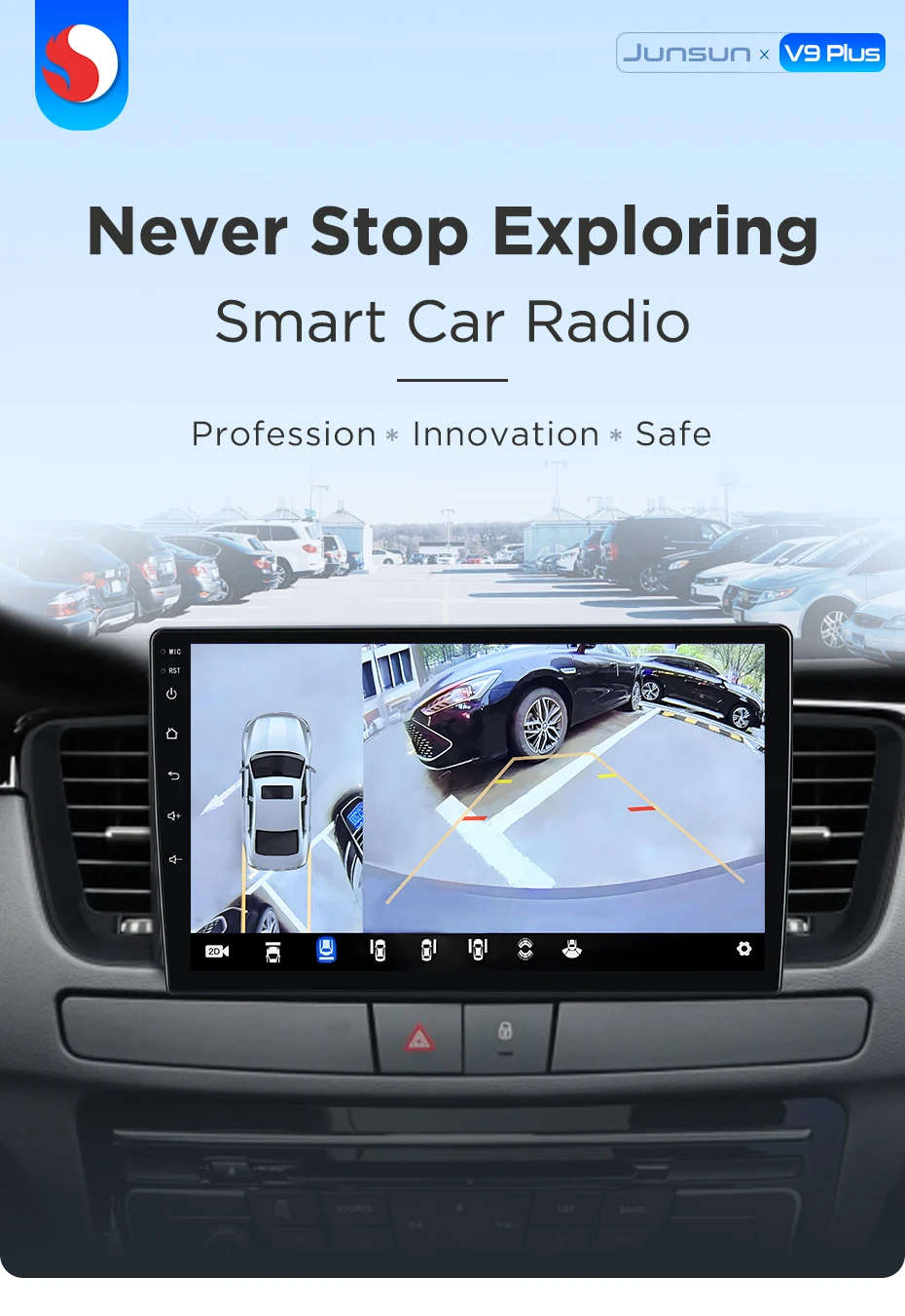 Junsun 360° ° Panoramakamera Autoradio für Peugeot 508 508SW 2011–2018 Wireless CarPlay Bildschirm Android Auto Stereo GPS Navi – Detail 1