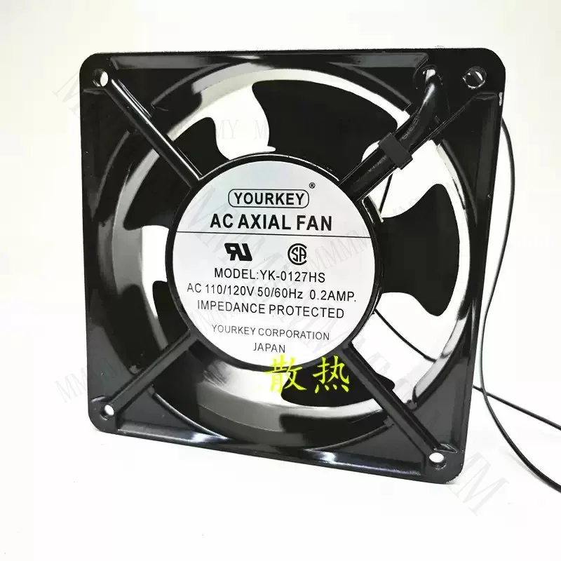 1-piece package of YOURKEY YK-0127HS AC110–120V 0.2A cabinet cooling fan