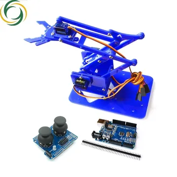 SG90 mgarduino 4 DOF Unassembly Acrylic Mechanical Arm Robot Manipulator Claw Arduino Maker Learning DIY Kit Robot