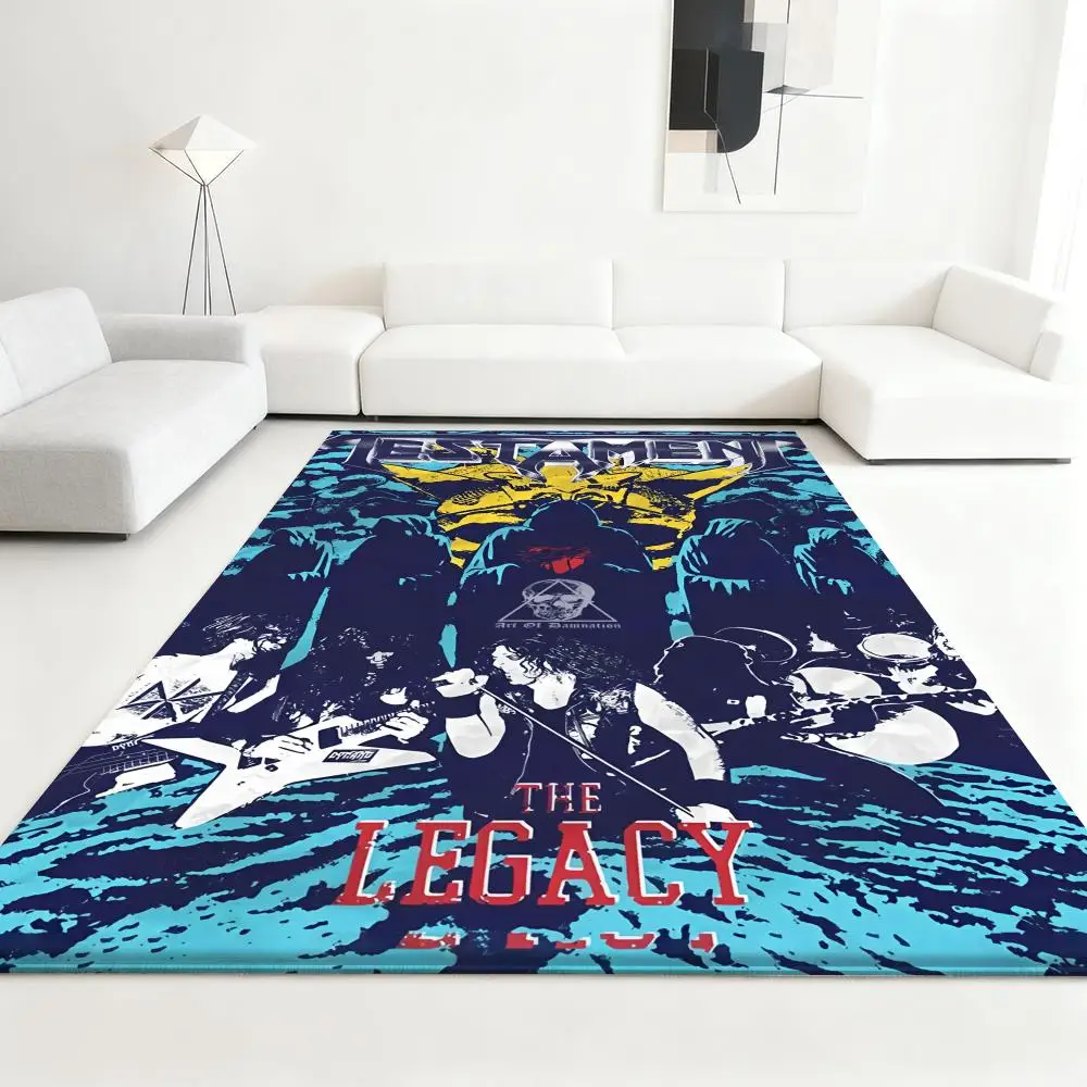 

T-Testament cool Rock Band Floor Mat Soft Thickened Absorbent Non-Slip Bedroom Living Room Door Mat Home Decor Flannel Rugs