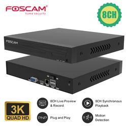 Foscam-ip segurança câmera 8ch nvr para foscam, 5 p, ip, p2p, h.264, 24/7 rede gravador de vídeo, sistema de vigilância