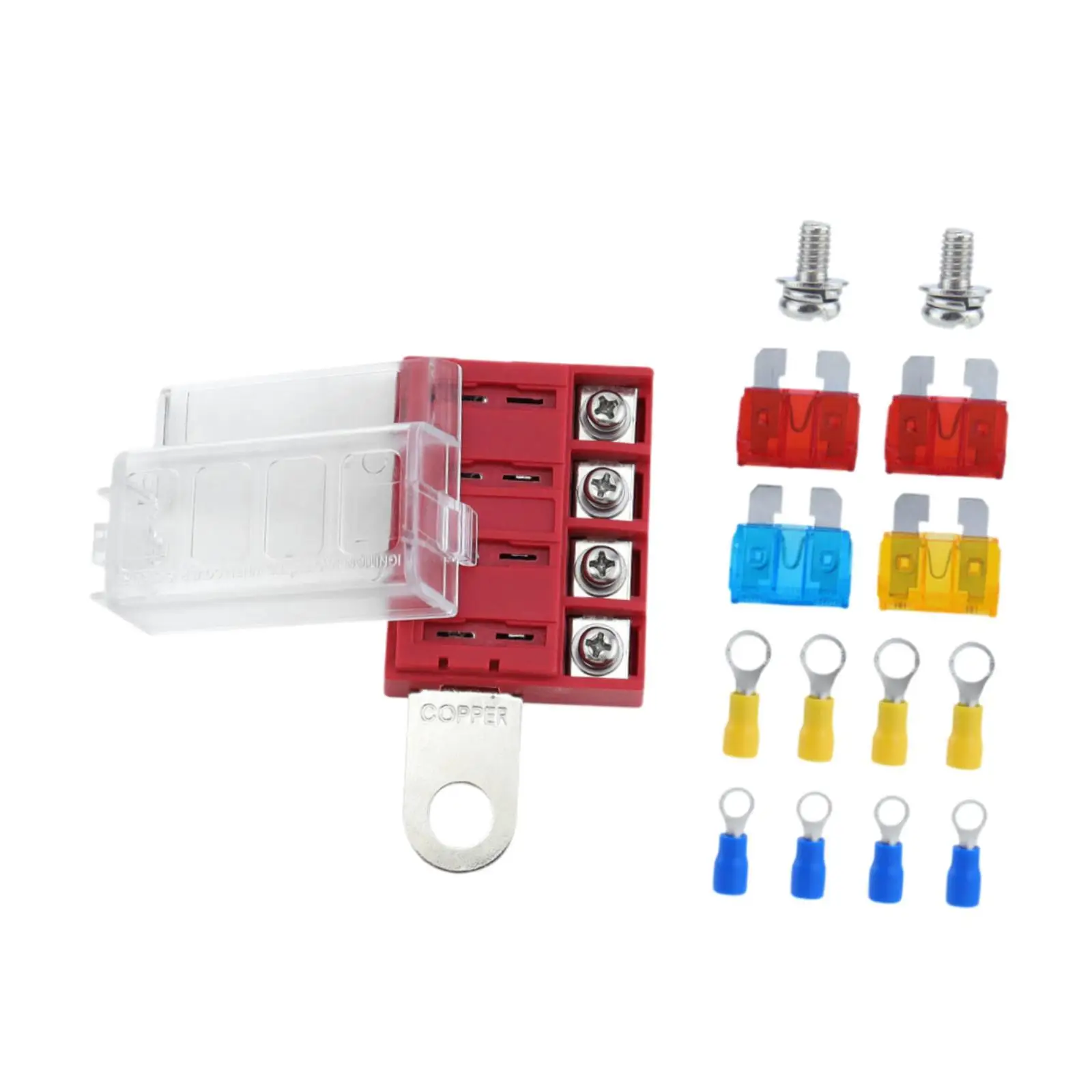 5023 Blade Fuse Block Terminal Mount Kit Professional Multipurpose Spare Parts Accessories Sturdy Simple Installation with Cover