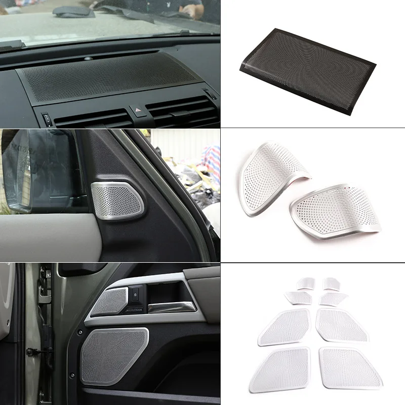 For Land Rover Defender 110 90 2020-2024 Car Door Horn A Column Loudspeaker Cover Trim Net Protection Upgrade Sequin Accessories