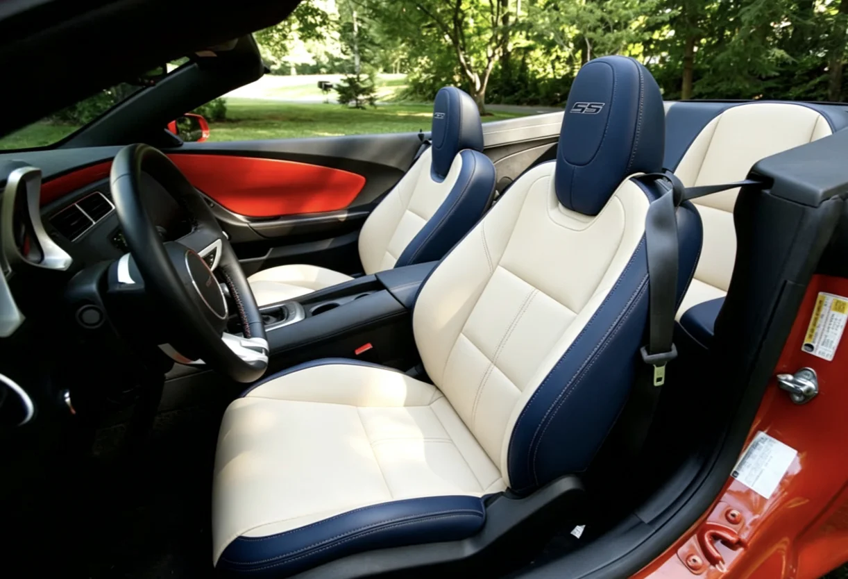 Für Chevrolet Camaro 2011~2015 Maßgefertigte Autositzbezüge Luxuriöses Nappaleder 100% Passgenau Innenausstattung 360 ° Vollständige Abdeckung – Detail 5