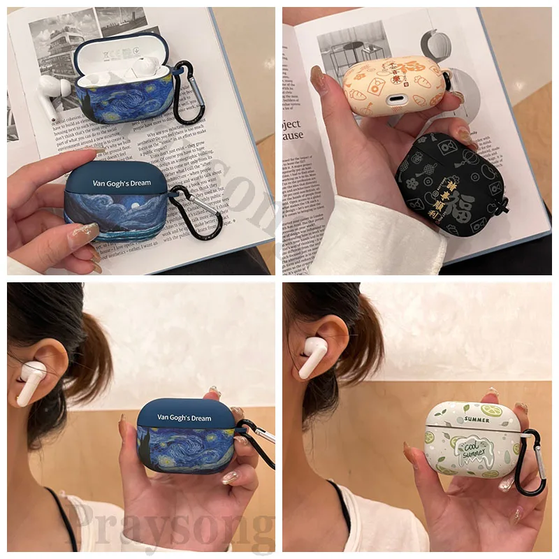 غطاء إبداعي SE 4 ANC لهاتف هواوي Freebuds SE 4 حافظة ديكور صيني فان جوخ SE4 حافظة هواوي براعم فوندا صندوق حماية