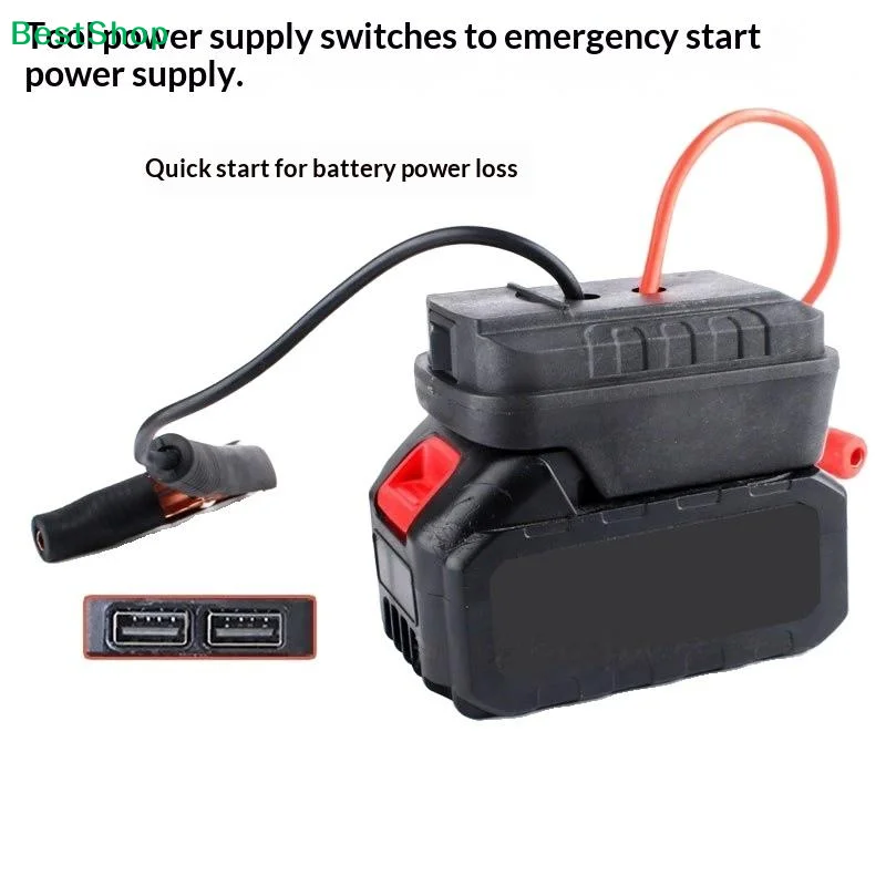 ★1Pcs Emergency Start-up Lighting Car Battery Starting Booster For 21V Batteries Car Igniter Starter Adapter With/No Dual USB