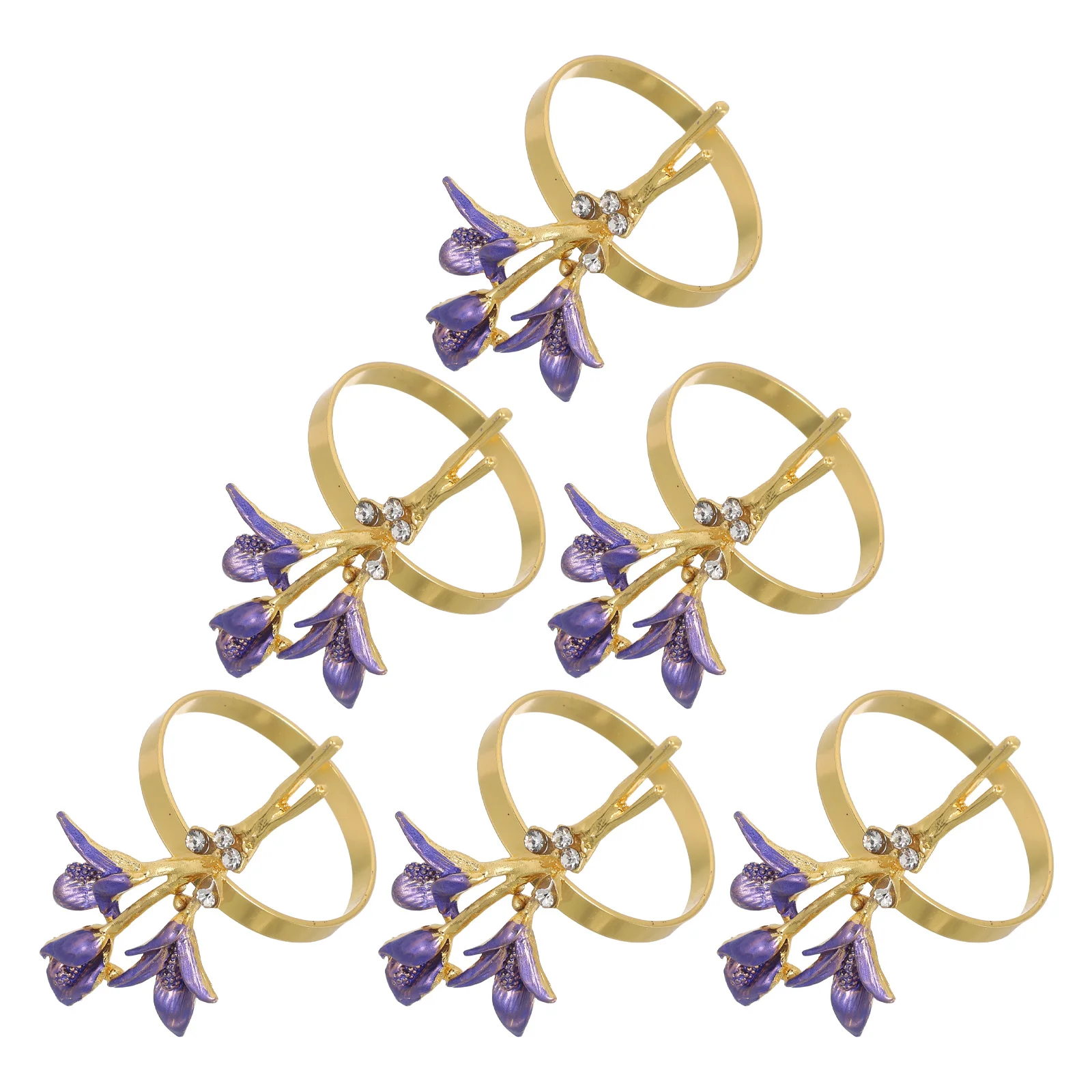

6Pcs Flower Napkin Rings Metal Banquet Napkin Buckles Wedding Table Decor Serviette Rings for Birthday Holiday Events