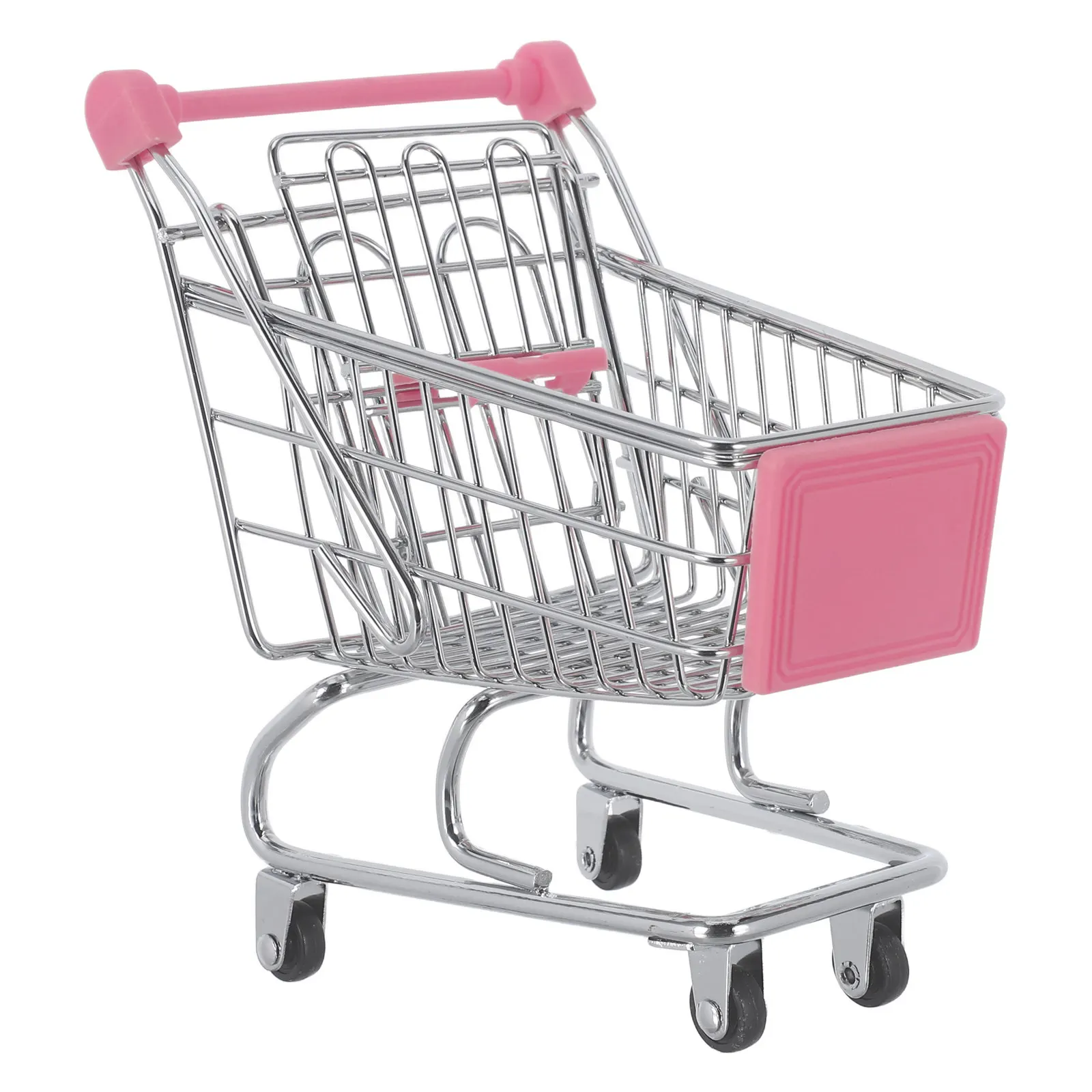 

Mini Shopping Cart: Metal Toddler Grocery Trolley With Wheels For Pretend Play Supermarket Kids Organizer Decor