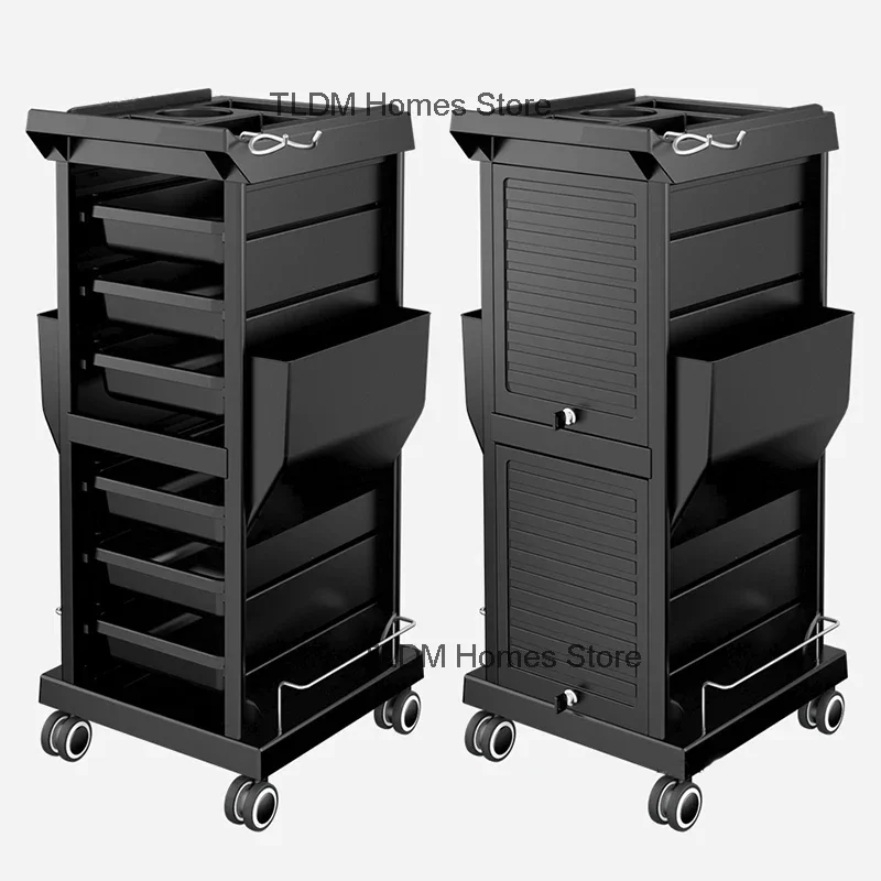 Carro de salón Simple nórdico, coche auxiliar para tienda de peluquería con ruedas, muebles de salón multifuncionales, carrito de herramientas para barbería