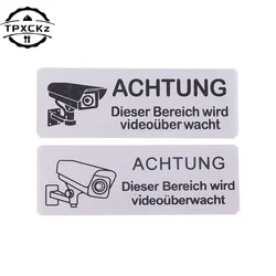 Caution Video Surveillance Wall Sticker Decal Metal Home Door Yard Garden Decors For Door Panel Space Sticker With Adhesive