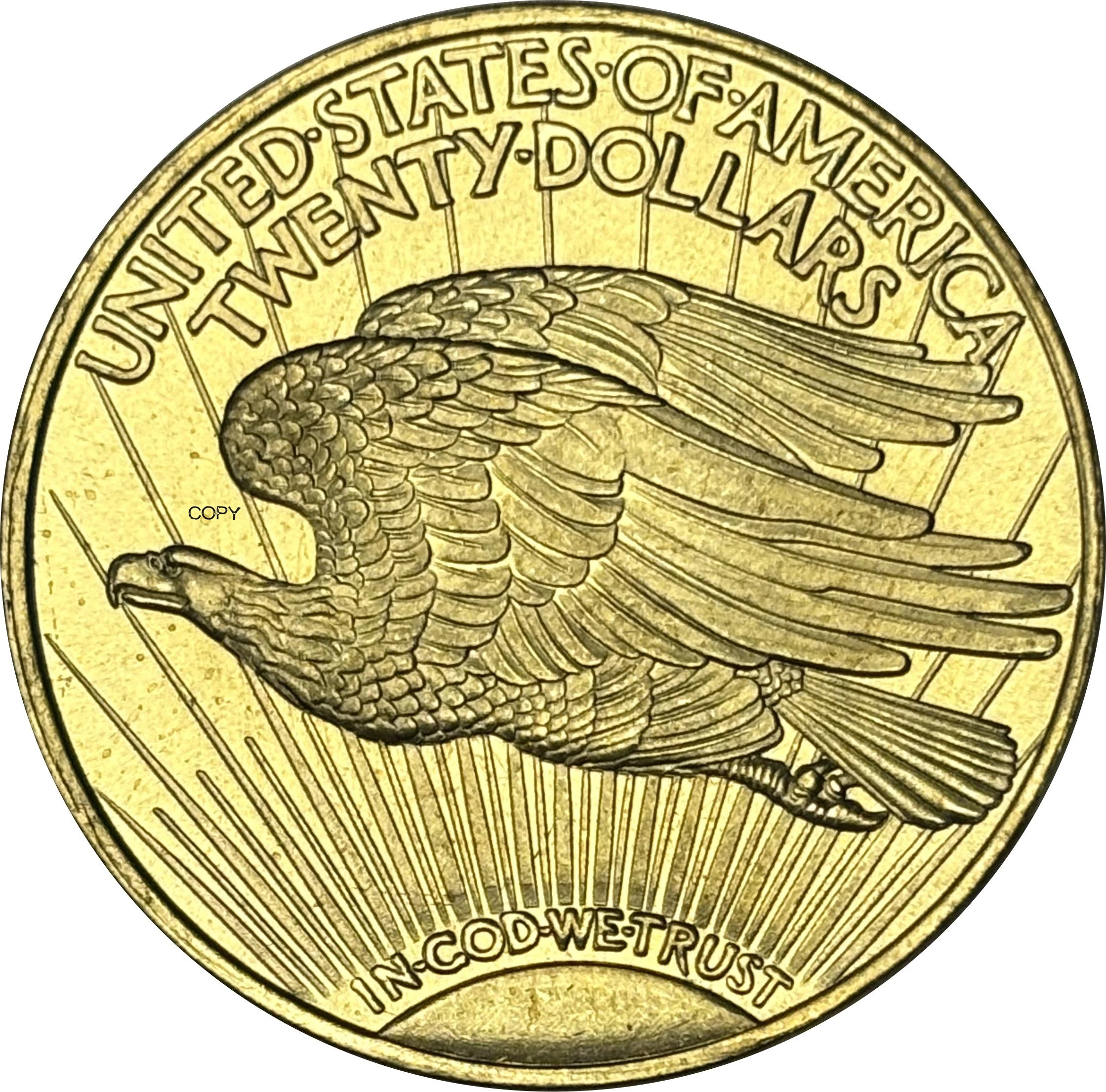 US 1915 S 20 Twenty Dollars Saint Gaudens Double Eagle Motto America Copy Commemorative Coin Liberty Moneda Collectible Coins