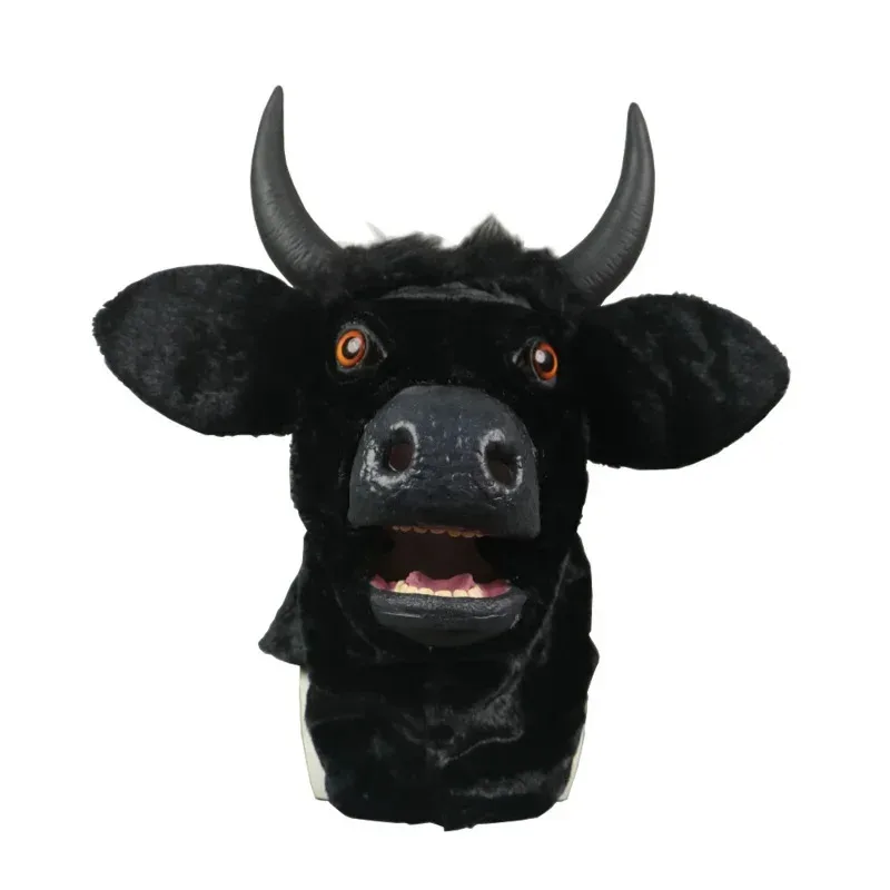 

Cosplay Animal Mask Cow Open Mouth Movable Face Latex Bull Halloween Mask Masquerade Party Adult Prop F