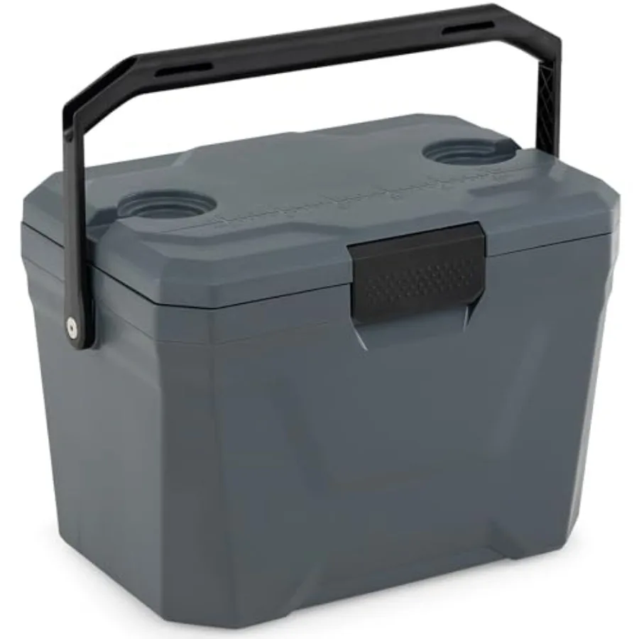 

Insulated Portable Cooler, Hard Shell Ice Chest w/ 2 Cup Holders, Bottle Opener, Drain Plug, 3-Day Ice Retention, Outdoor Leak-