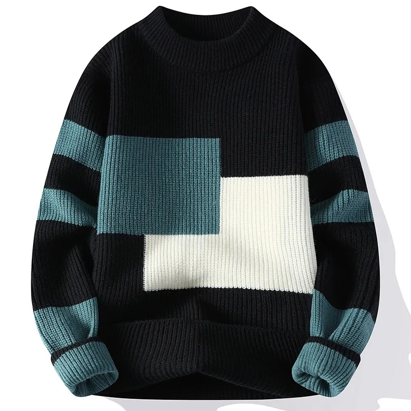 2024 Autumn/Winter Sweater Men's Round Neck Sweater Loose Lazy Trendy Edition Fashionable Men's Knitted Sweater