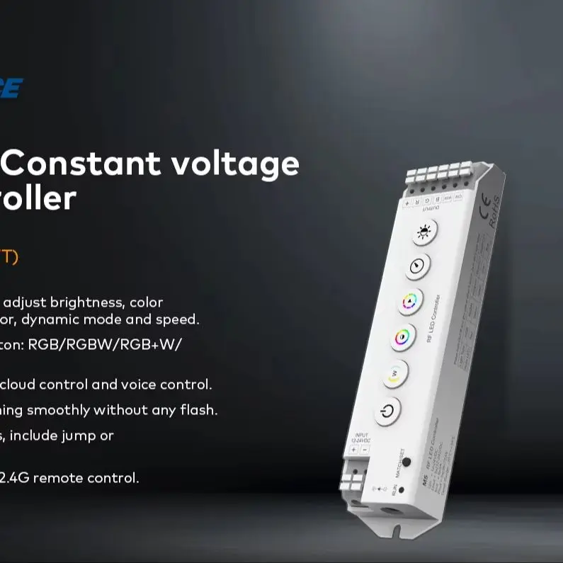 5 V5-L(WT) Tuya App 5CH*6A DC12-48V WiFi & RF 5 in 1 Led Controller T15/T15-1 AC100-240V 4Zones RGBW+CCT Strip Remote Controller