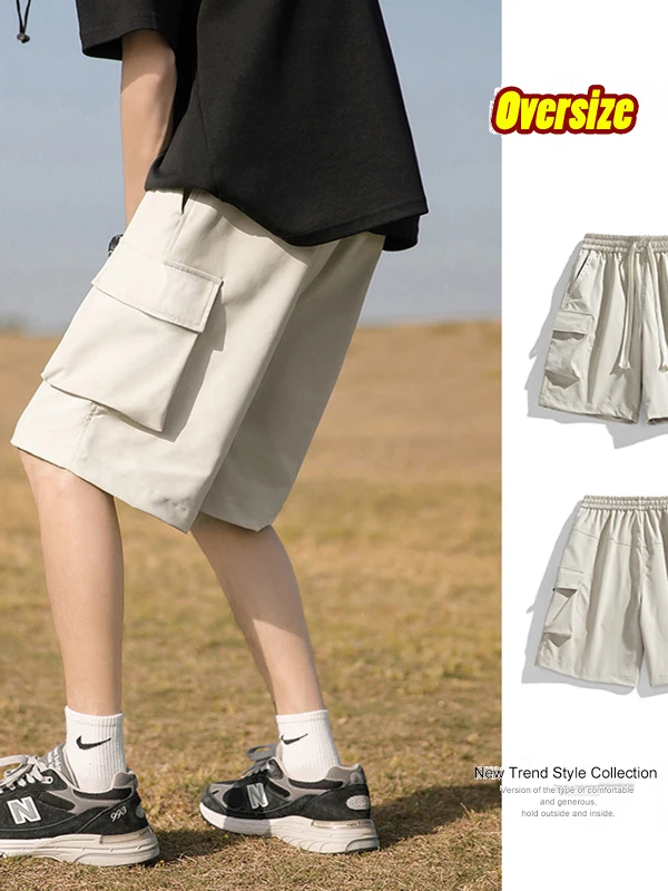 

Qui Dry Workwear orts Men's Summer Thin Faion Loose Casual Mid-Pants Men's Five-Part Pants JXAETE Brand Polyester Fiber