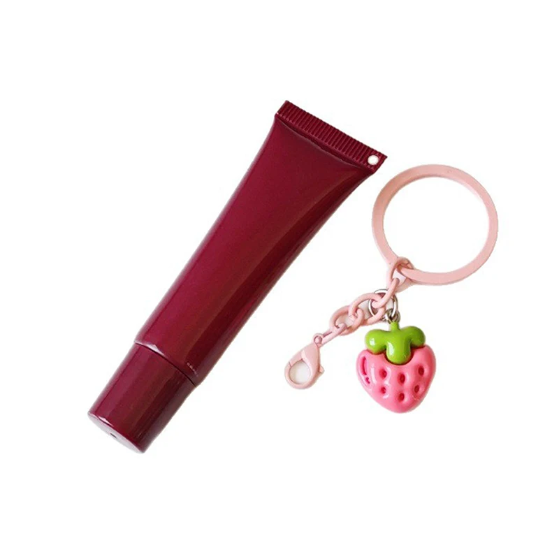 10/15ml Empty Lipstick Tube With Keychain Pendant Squeeze Sub-Bottling Refillable Liquid Container Bottle Lipgloss Sample Bottle