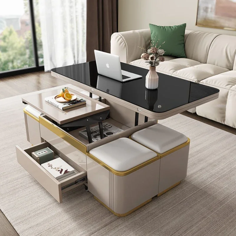 

Clear Hardcover Storage Coffee Tables Modern Design Extendable Floor Folding Coffee Table Living Room Mesa Auxiliar Furniture