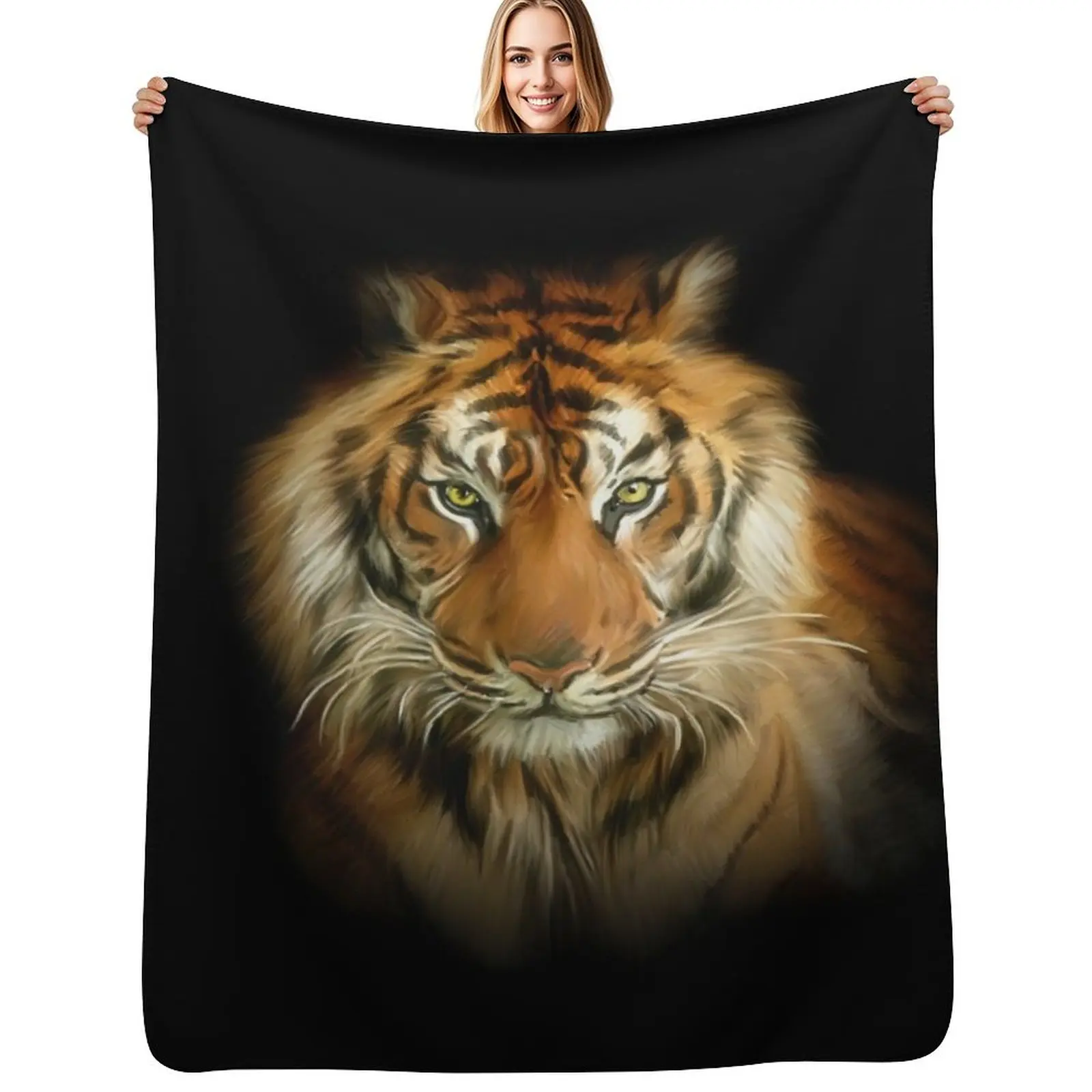

Wild Tiger Throw Blanket Wrinkle Resistant Lightweight Blanket