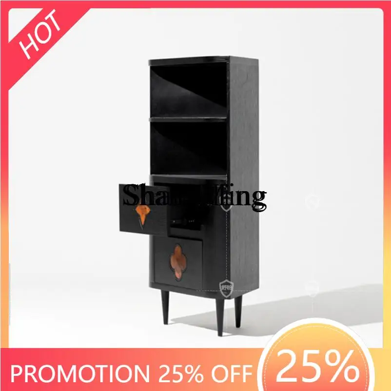 

FGnew home retro corner storage side cabinet solid wood living room display display cabinet