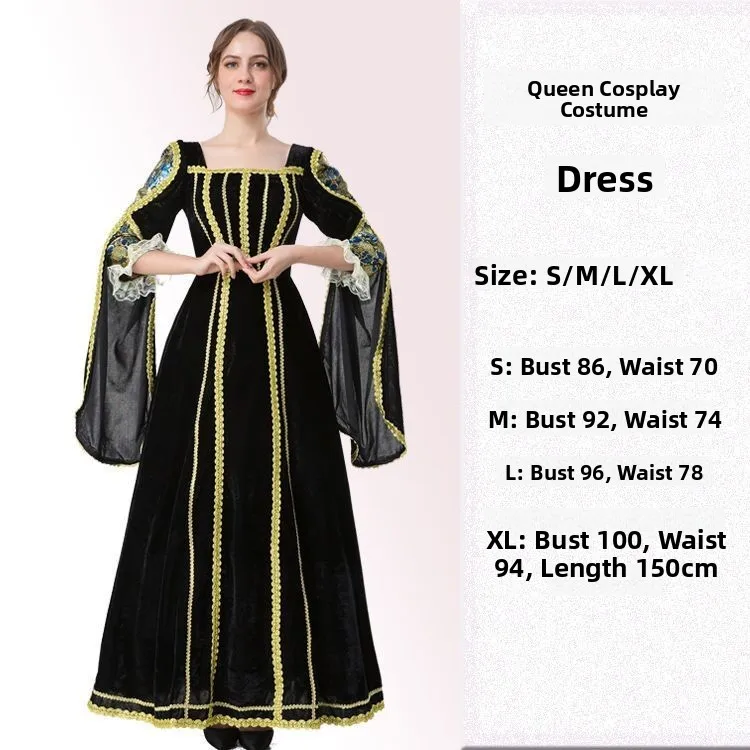 

Halloween Queen Juliet Cosplay Medieval Queen Court Princess Dress Women's Traditional Costume Stage Performance Hanfu Clothing