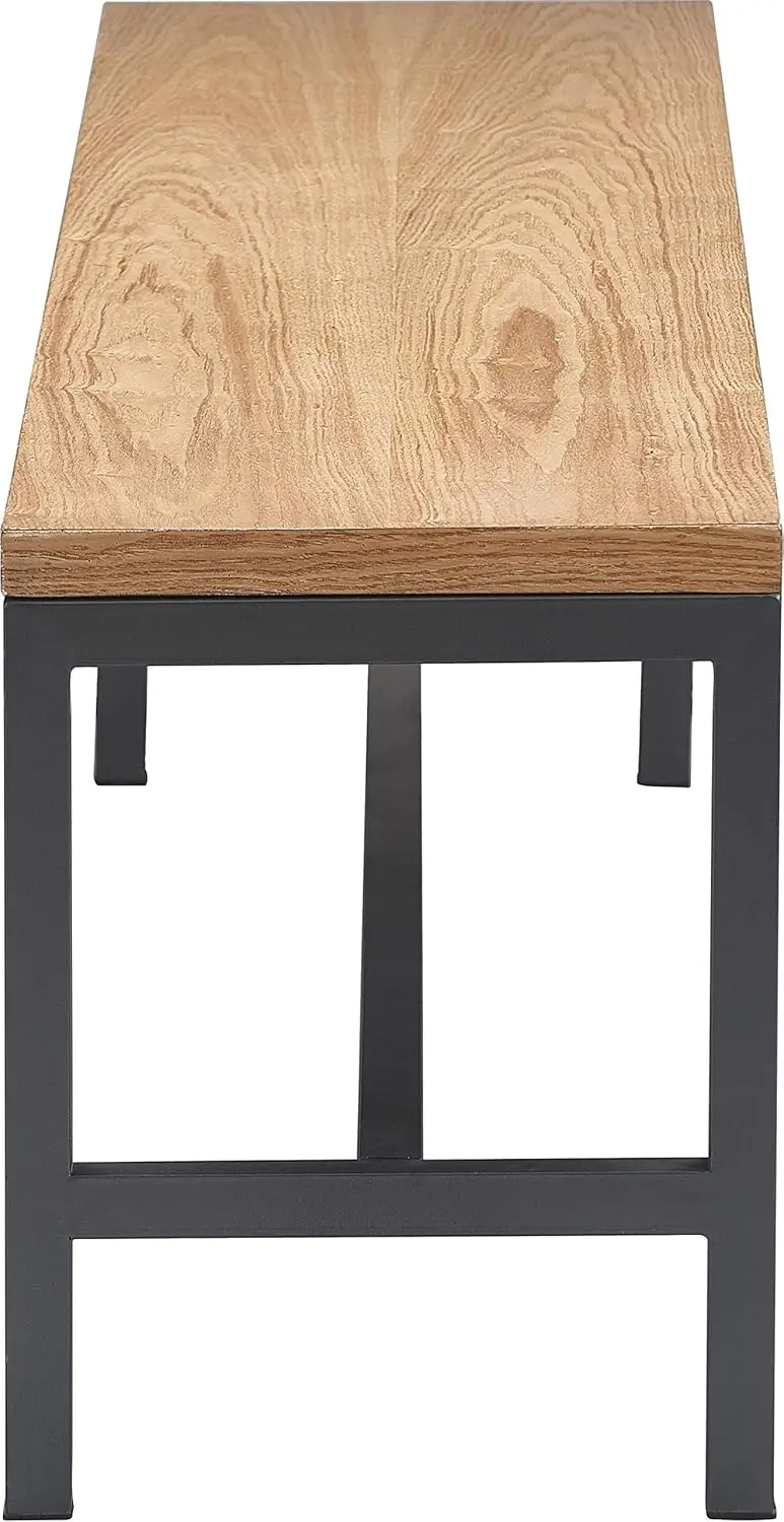 الخشب الصلب مقعد الطعام في المزرعة الصناعية ، منضدة الخشب الصلب ، طاولة مدخل غرفة المعيشة ، روبسون 66"