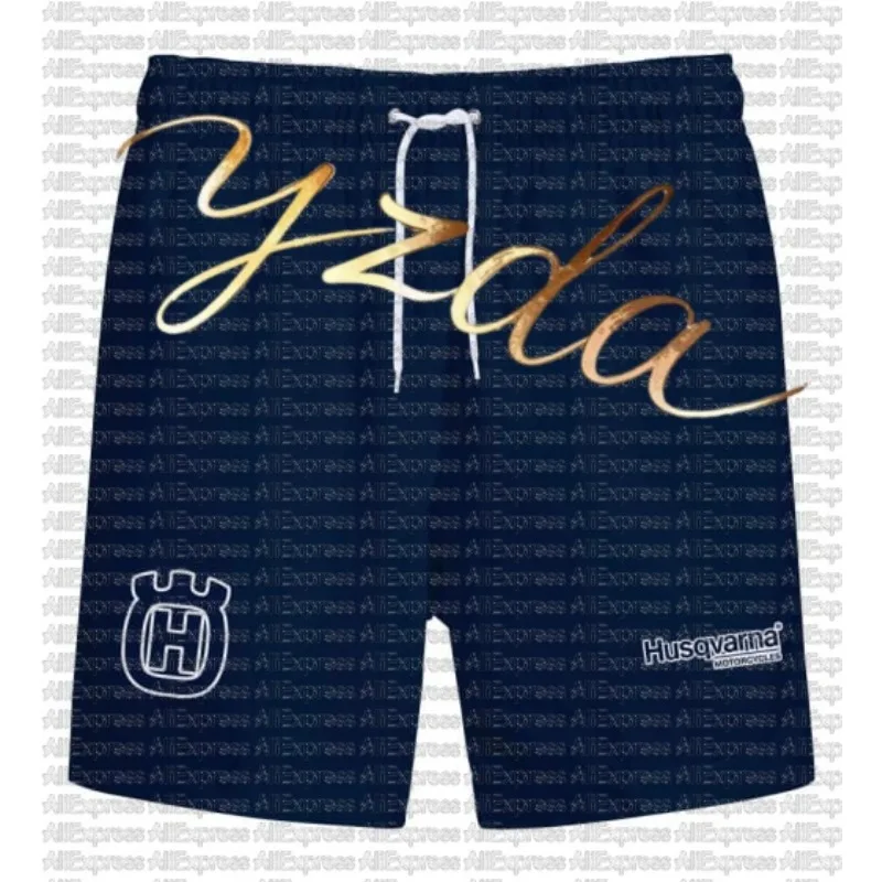 Husqvarna Pantalones cortos de carreras de motos para hombres y mujeres, deportes al aire libre, equitación de ocio, pantalones cortos de playa, cómodos y de secado rápido