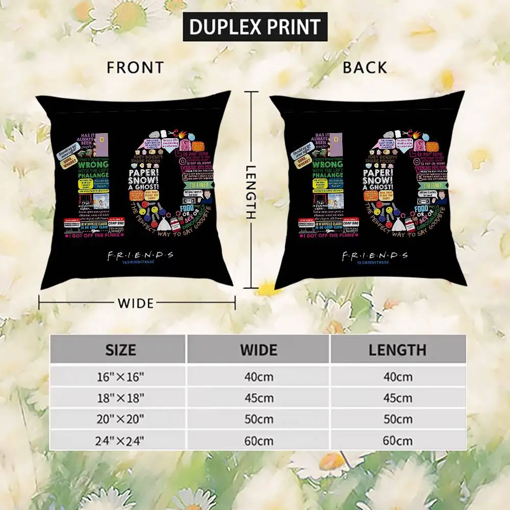 الأصدقاء تلفزيوني كيس وسادة الوجهين الطباعة غطاء الوسادة 45x45 الوسائد الزخرفية أريكة ديكور المنزل المخدة الناعمة #5