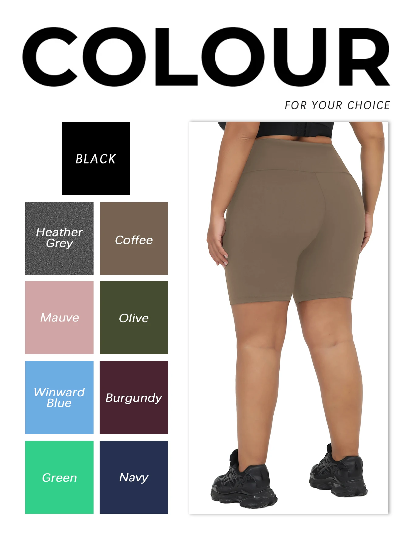 Plus Size Women's High Waisted Biker Shorts Super Soft Tummy Control No See Through Workout Yoga Shorts Running Athletic Shorts