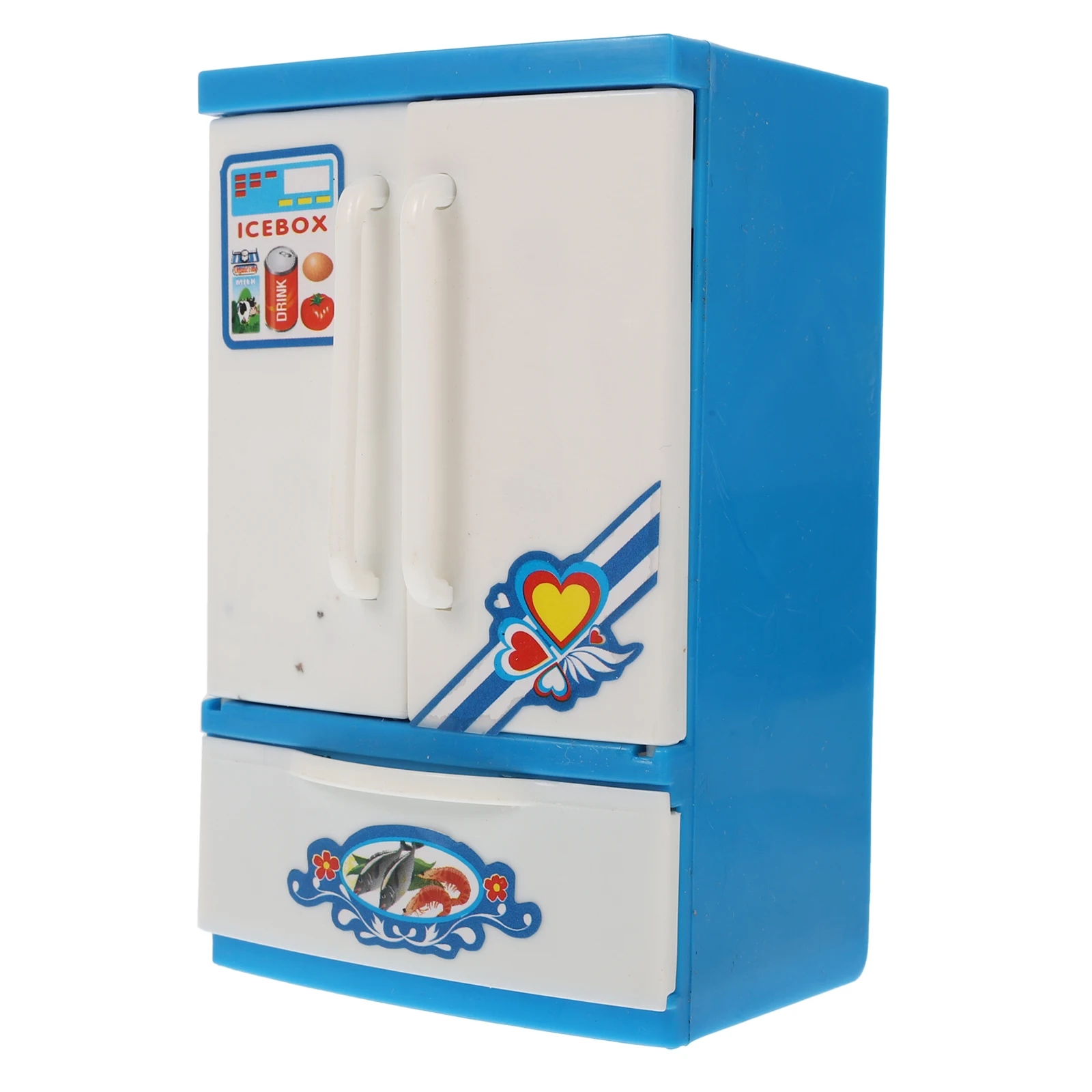 

Refrigerator Mini Toys Miniature Puzzle Educational Children Plaything Home Appliance Blue