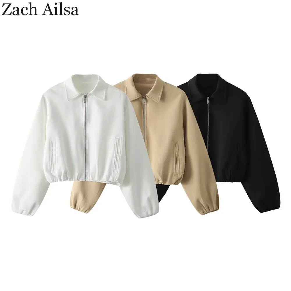 

New European and American style women's fashion versatile short jacket with fluffy hem