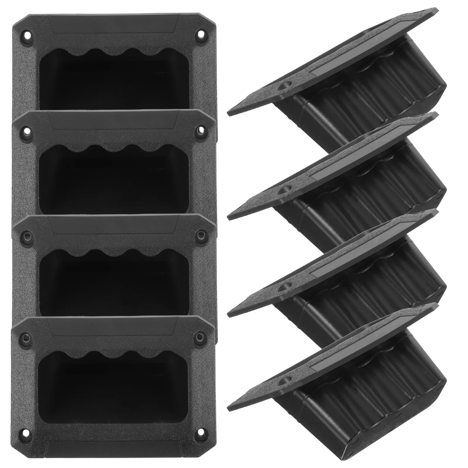 

BUTIFULSIC 8pcs Stereo Speaker Handle Plug Amplifier Cover ABS Black Grips Accessories