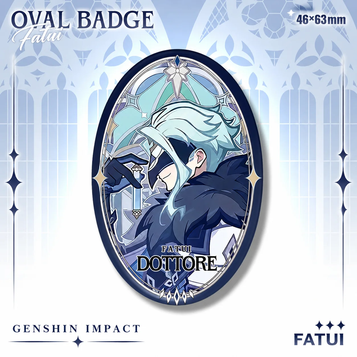 1Pc Genshin Impact Arlecchino Tartaglia Wanderer Collectible Set Anime Accessory Metal Pin Gift For Collector Ellipse Shape