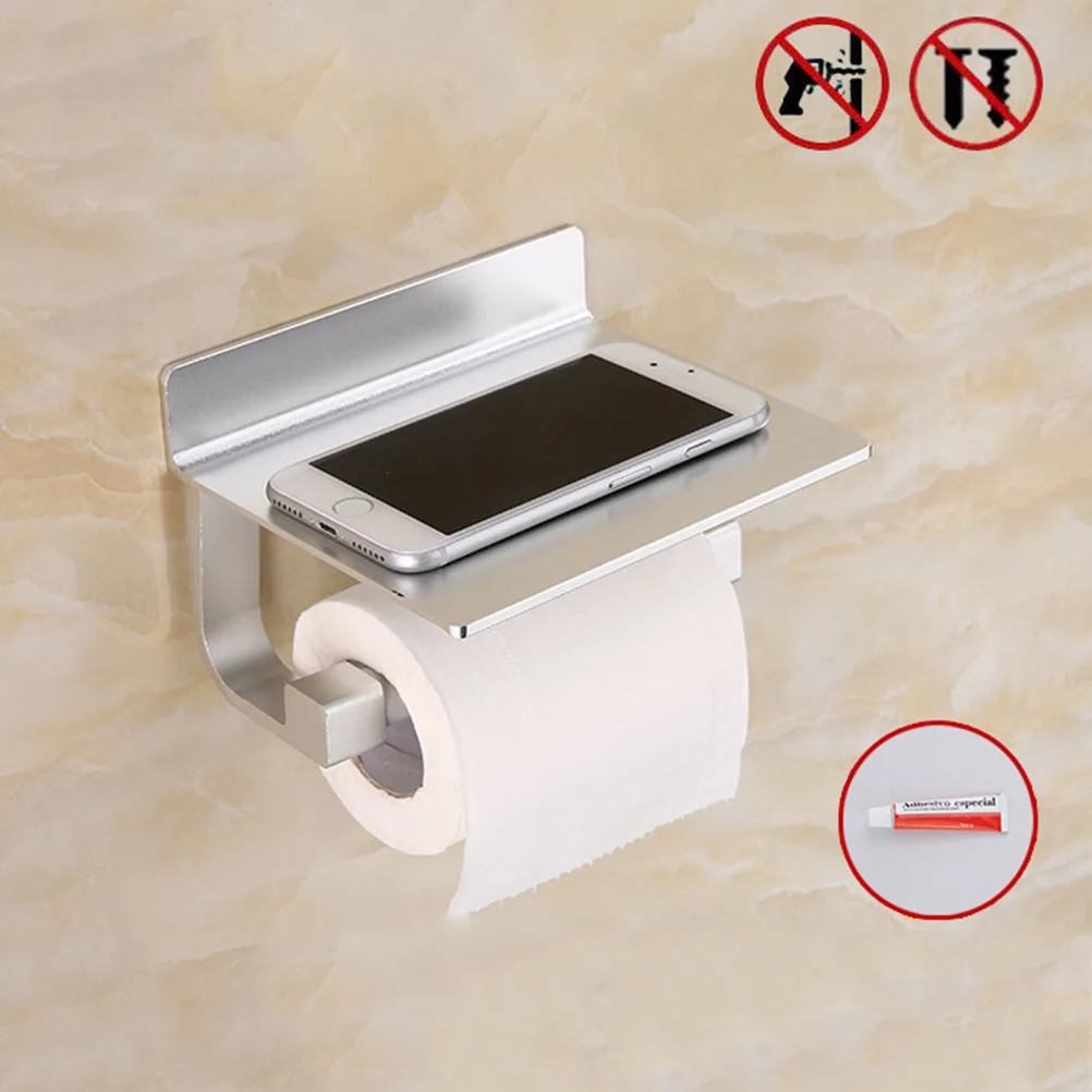 

Roll Paper Holder Punch Storage Shelf Napkins Organizer Space Aluminum Eco Friendly Bedroom Bathroom Toilet Room