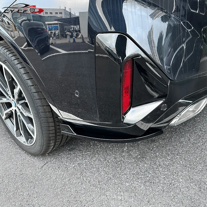 For BMW X4 G02 M Sport 2022+ Car Rear Bumper Glossly black Lip Spoiler Canards Diffuser Cover Splitter BodyKits Accessories Trim
