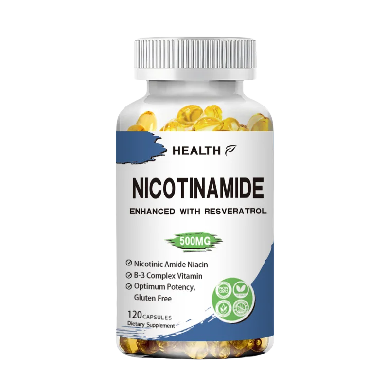 Hot Selling Nicotinamide with Resveratrol - 120 Veggie Capsules Supplement Pills to Support NAD, Skin Cell Health & Energy