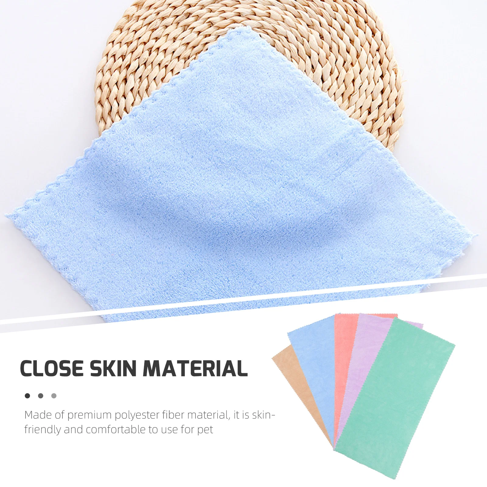 

5Pcs Small Animals Bath Towel Premium Polyester Fiber Absorbent Pet Towels Soft Breathable Multiuse Shower Towel