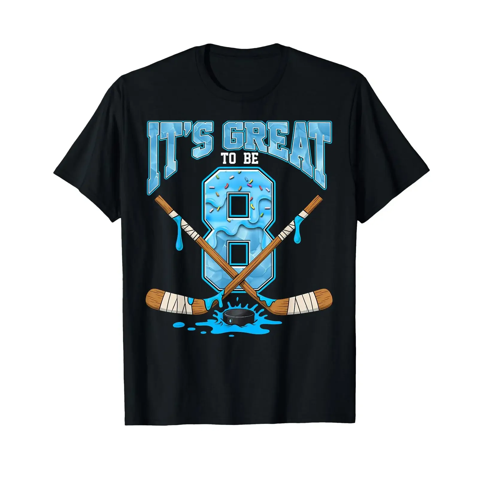 8. Geburtstag, für Hockey-Liebhaber: Es ist toll, 8 Jahre alt zu sein – T-Shirt im Vintage-Look, weich und bequem, ideal für den Alltag, stilvoll und lässig.