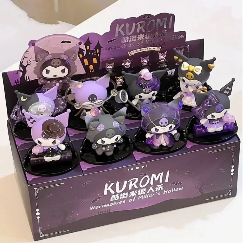 Sanrio Kuromi Garagem Kit, Werewolf Kill Series, Boneca Action Figure, Figuras Anime, Ornamentos, Modelo bonito, Coleção Fans, Toy Gift, Novo